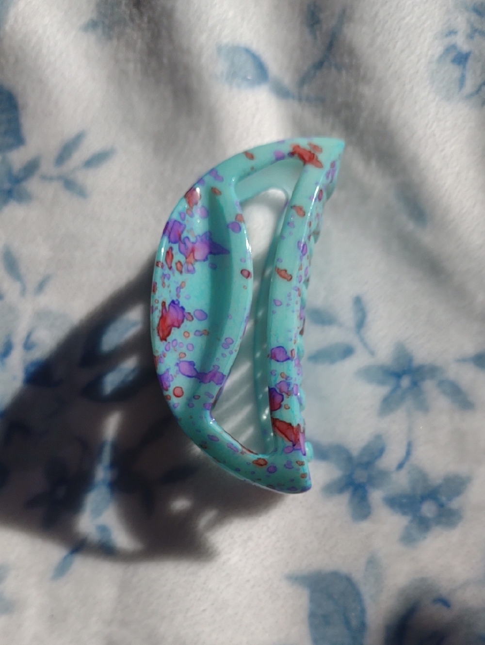 Aqua Multi-Color Speckled Hair Claw Clip